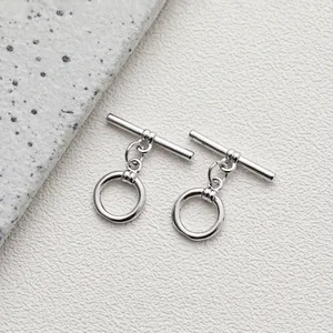 Polished silver 14K plated OT toggle clasp set for DIY jewelry making and necklaces