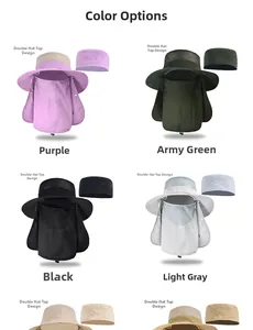 Détails des couleurs du chapeau de soleil extérieur avec protection du visage et du cou