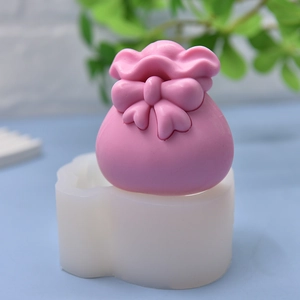 Lucky bag silicone mold for DIY baking and handmade crafts with bowknot detail