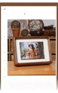 Detail of black walnut picture frame with traditional mortise and tenon joint and 2mm mat