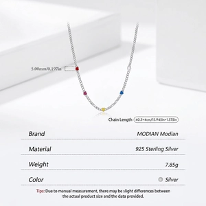 925 sterling silver choker necklace with colorful heart pendants 40.5cm chain length