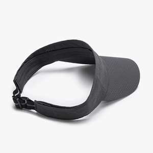 Dark grey breathable sun visor with laser-cut holes and adjustable strap for sports