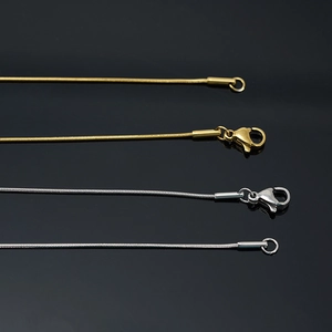 18K gold and silver stainless steel snake bone chains with secure lobster clasps