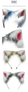 Macro view of multi-colored faux fur cat ear headbands showing soft texture and inner lining