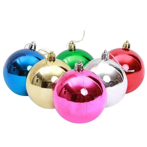 Assorted 6-color electroplated Christmas ball ornaments for festive tree decoration