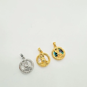 18K gold-plated shell rabbit pendants for DIY necklace and bracelet jewelry making