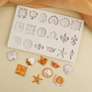 Baroque floral relief silicone mold for vintage DIY fondant cake and chocolate decor