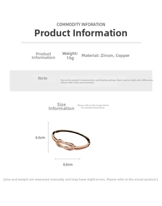 Spécifications de taille du bracelet nœud plaqué or 18 carats avec détails zircons