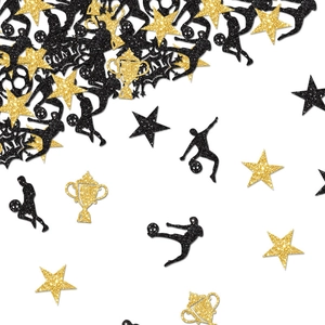 Football Soccer Confetti Glitter Paper Soccer Player Trophy Star Goal Shape Party Decoration Table Scatter Sports Theme