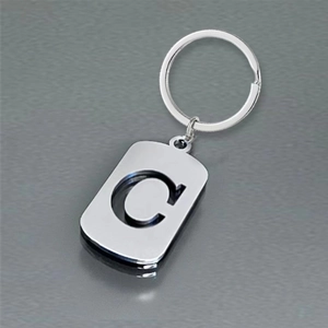 Stainless Steel Hollow Alphabet Keychain Polished English Letter Pendant Minimalist Personalized Keyring For Car Bag Accessory Men Women Jewelry