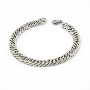 Bracelet Gourmette Pour Hommes En Acier Inoxydable Style Punk Hip Hop Bijoux Mode Poignet
