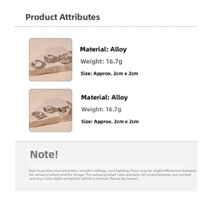 Detailed size chart and weight parameters for silver alloy geometric rings set