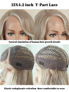 Detail of 13x4.2 inch T-Part lace wig cap structure with natural hair growth simulation