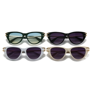 Cat eye sunglasses for women with metal accents and gradient lenses in four colors