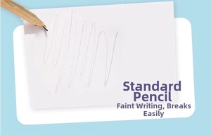 Close-up of pencil nib writing on paper showing lead quality and smooth texture
