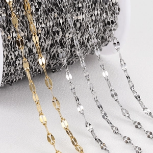 18k gold and silver stainless steel lip chain rolls for DIY jewelry necklace making