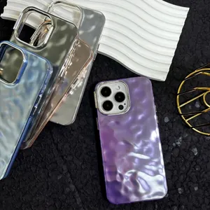Luxurious wavy IMD iPhone case series with protective lens frame in multiple stylish colors
