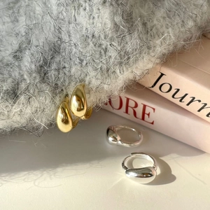 925 Sterling Silver Teardrop Hoop Earrings For Women Minimalist High Polish Mirror Water Drop Fashion Jewelry