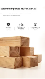 Close-up of stacked natural wood texture showing durable density board frame material