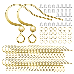 Copper Earring Hooks Fishhook Wires With Bead And Loop For DIY Jewelry Making Brass Earring Findings