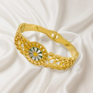 Fashion Titanium Steel Watch Style Bangle Bracelet For Women Luxury Tree Of Life Sunflower Heart Cutout Gold Silver Plated Jewelry