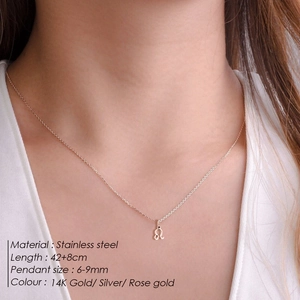 Elegant 14K gold plated Leo zodiac pendant necklace made of stainless steel for women