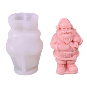 3D Santa Claus silicone mold for DIY Christmas scented candles and plaster crafts