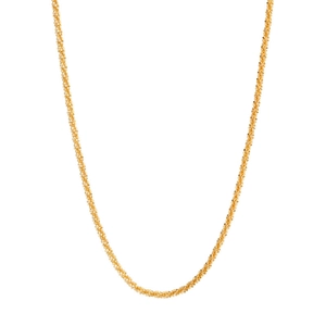 Elegant gold twisted rope chain necklace with a minimalist refined mesh texture design