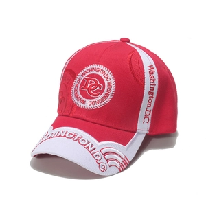 Casquette de baseball en coton rouge classique avec broderie Washington D.C. style décontracté