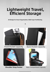 Detailed grid view of water-resistant chest bag showing multiple functional storage compartments