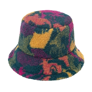 Damen Fischerhut Aus Lammwolle Graffiti Tie Dye Druck Warmer Flauschiger Winterhut Modische Outdoor Kopfbedeckung