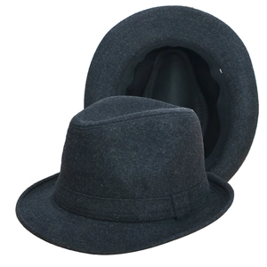 Classic Fedora Hat Wool Felt Jazz Style British Retro Men Autumn Winter Warm Solid Color Gentleman Accessory