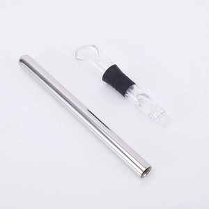 3-in-1 stainless steel wine chiller stick set with aerator pourer on white background