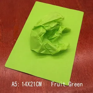 Texture detail of 100 sheets A5 fruit green tissue paper for gift wrapping and DIY crafts