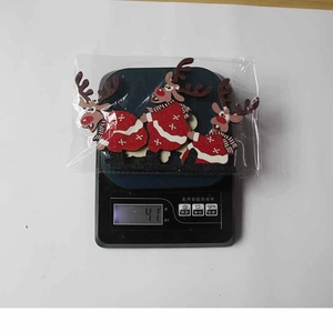 Three-piece wooden Christmas reindeer door corner ornaments weighing about 41g