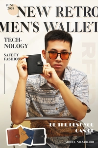 Retro RFID men wallet collection showing various colors with high-capacity buckle design