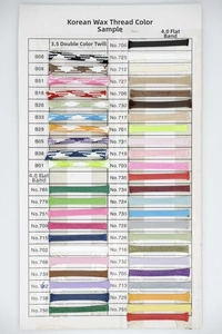 Color chart of 3.5mm and 4.0mm braided wax cords for DIY jewelry making and crafts