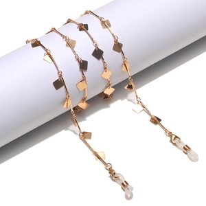 Fashion Shiny Metal Glasses Chain Non-slip Anti-lost Sunglasses Lanyard For Women Square Sequins Decorative Eyewear Cord