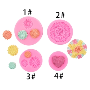 Flower Rose Heart Silicone Mold For Fondant Cake Decoration Valentine Day Chocolate Baking DIY Clay Craft Tool