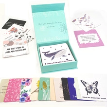Floral baby shower game set with 145 activity cards in a mint green magnetic gift box