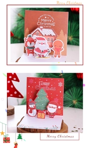 3D pop-up Christmas greeting card handmade holiday blessing card gift for Xmas party decor.