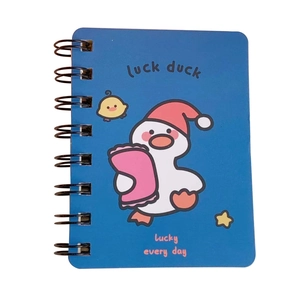 Niedliches blaues Ringbuch mit Lucky Duck Comic-Motiv und robuster Metallbindung
