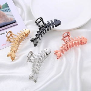 Pince À Cheveux Arête De Poisson Métal Alliage De Zinc Grande Pince Antidérapante Accessoires De Coiffure Élégants Pour Femmes