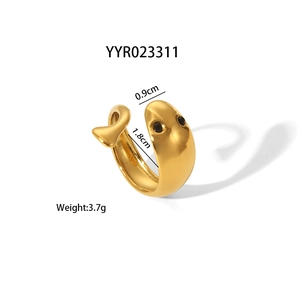 Eleganter goldener Seestern Knotenring aus Edelstahl mit einzigartiger offener Form