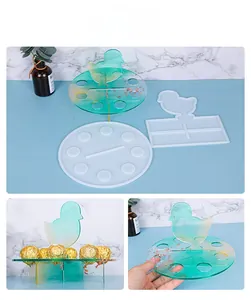 Detail of Christmas chick silicone mold for DIY resin craft and dessert display stand