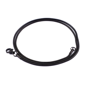Collier chaîne serpent minimaliste en acier inoxydable noir avec fermoir mousqueton