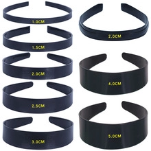 Comparison of black plastic headbands in various widths from 1.0CM to 5.0CM