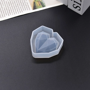 Macro view of geometric heart silicone mold for DIY baking and mousse cakes