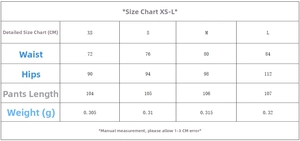 Size chart for plaid suit blazer and flared trousers set with waist and length measurements