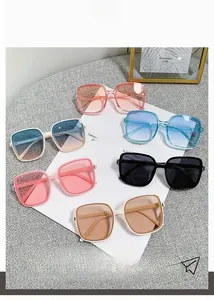Collection of six modern square sunglasses in varied gradient and solid frame colors